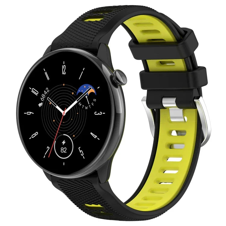 Dây đồng hồ silicone thể thao hai màu khóa thép 20mm, cho Samsung Galaxy Watch 6 40mm, cho Samsung Galaxy Watch 6 Classic 43mm
