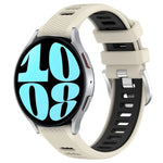 Dây đồng hồ silicone thể thao hai màu khóa thép 20mm, cho Samsung Galaxy Watch 6 40mm, cho Samsung Galaxy Watch 6 Classic 43mm