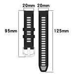 Dây đồng hồ silicone thể thao hai màu khóa thép 20mm, cho Samsung Galaxy Watch 6 40mm, cho Samsung Galaxy Watch 6 Classic 43mm