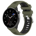 Dây đồng hồ silicone thể thao hai màu khóa thép 20mm, cho Samsung Galaxy Watch 6 40mm, cho Samsung Galaxy Watch 6 Classic 43mm