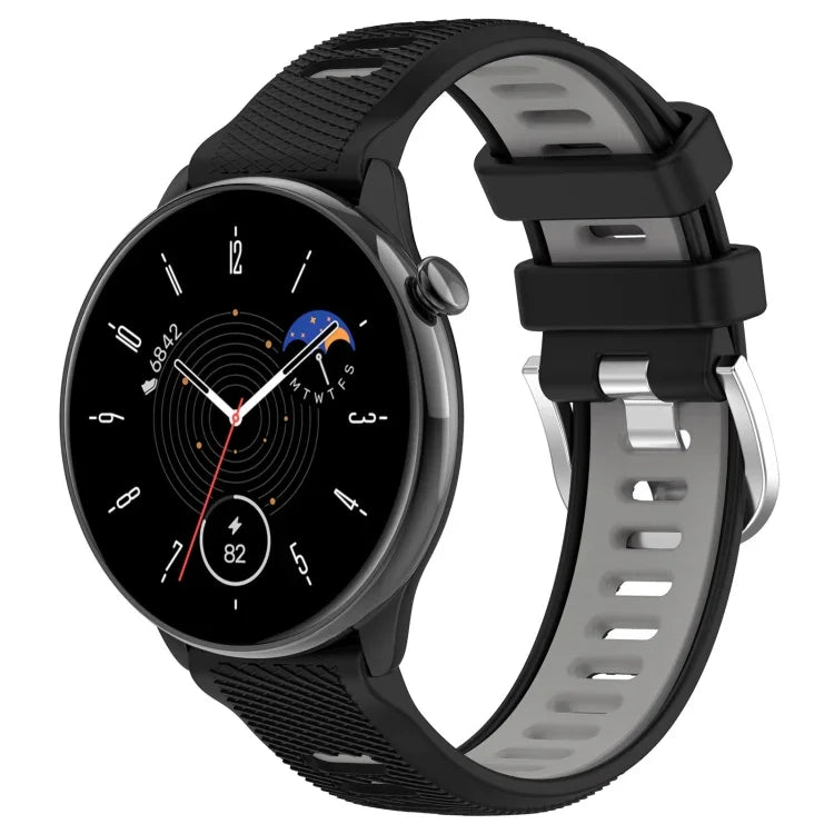 Dây đồng hồ silicone thể thao hai màu khóa thép 20mm, cho Samsung Galaxy Watch 6 40mm, cho Samsung Galaxy Watch 6 Classic 43mm