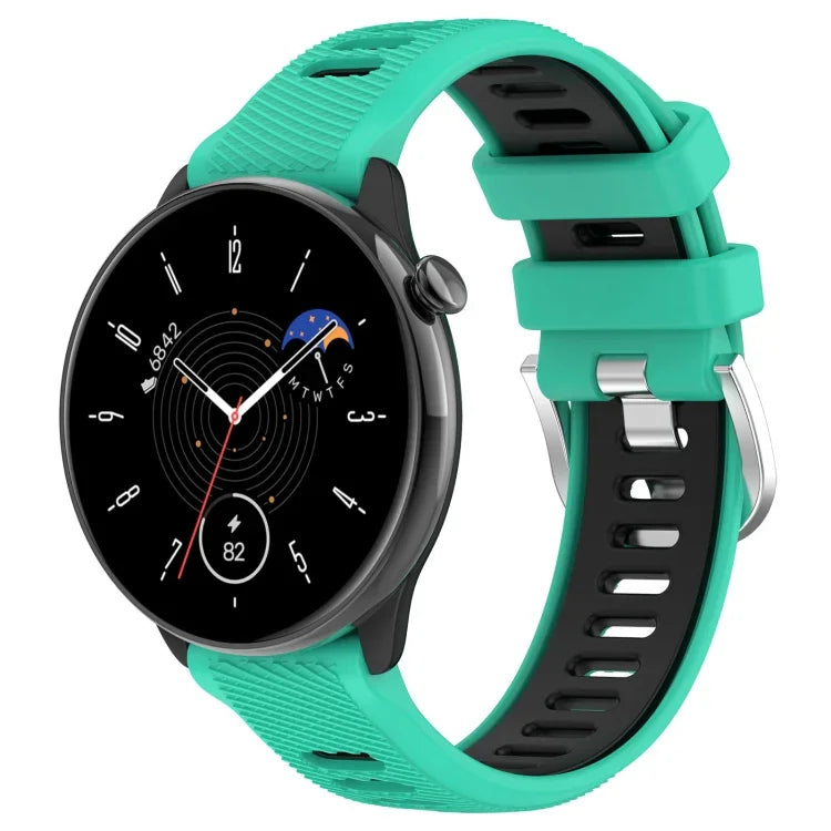 Dây đồng hồ silicone thể thao hai màu khóa thép 20mm, cho Samsung Galaxy Watch 6 40mm, cho Samsung Galaxy Watch 6 Classic 43mm
