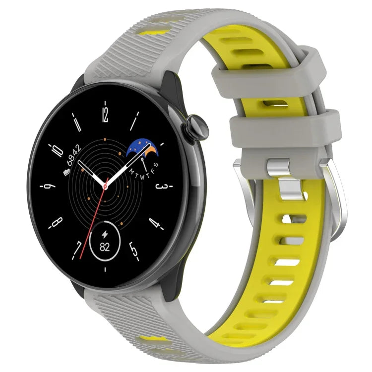 Dây đồng hồ silicone thể thao hai màu khóa thép 20mm, cho Samsung Galaxy Watch 6 40mm, cho Samsung Galaxy Watch 6 Classic 43mm