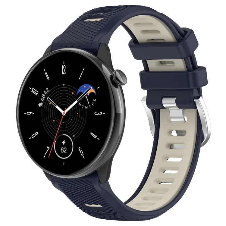 Dây đồng hồ silicone thể thao hai màu khóa thép 20mm, cho Samsung Galaxy Watch 6 40mm, cho Samsung Galaxy Watch 6 Classic 43mm