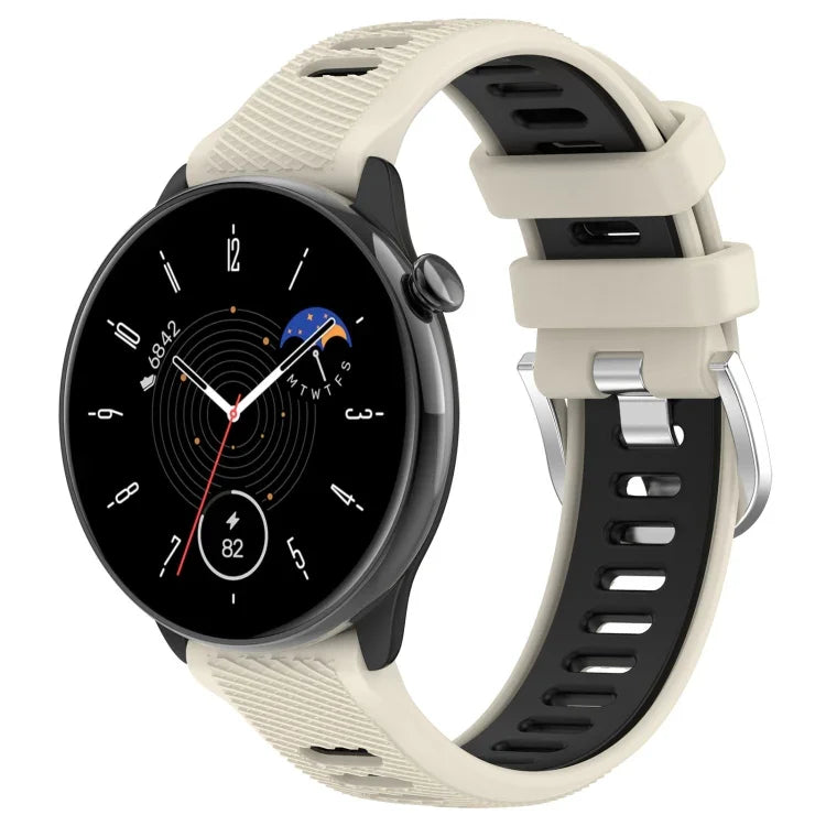 Dây đồng hồ silicone thể thao hai màu khóa thép 20mm, cho Samsung Galaxy Watch 6 40mm, cho Samsung Galaxy Watch 6 Classic 43mm