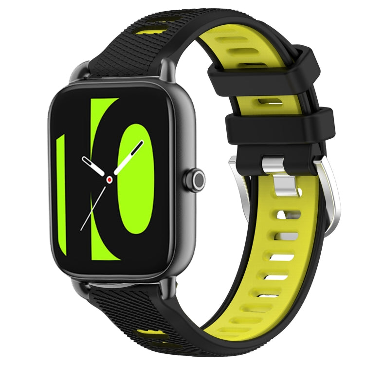 22mm Sports Two-Color Steel Buckle Silicone Watch Band, For Xiaomi Haylou RT2 LS10, For  Xiaomi Haylou RS4 LS12