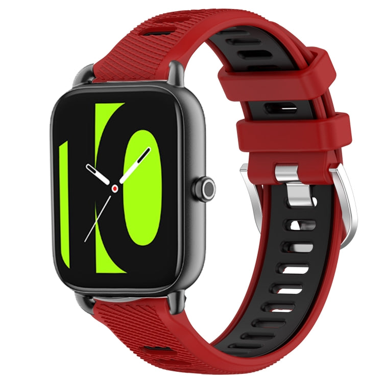 22mm Sports Two-Color Steel Buckle Silicone Watch Band, For Xiaomi Haylou RT2 LS10, For  Xiaomi Haylou RS4 LS12
