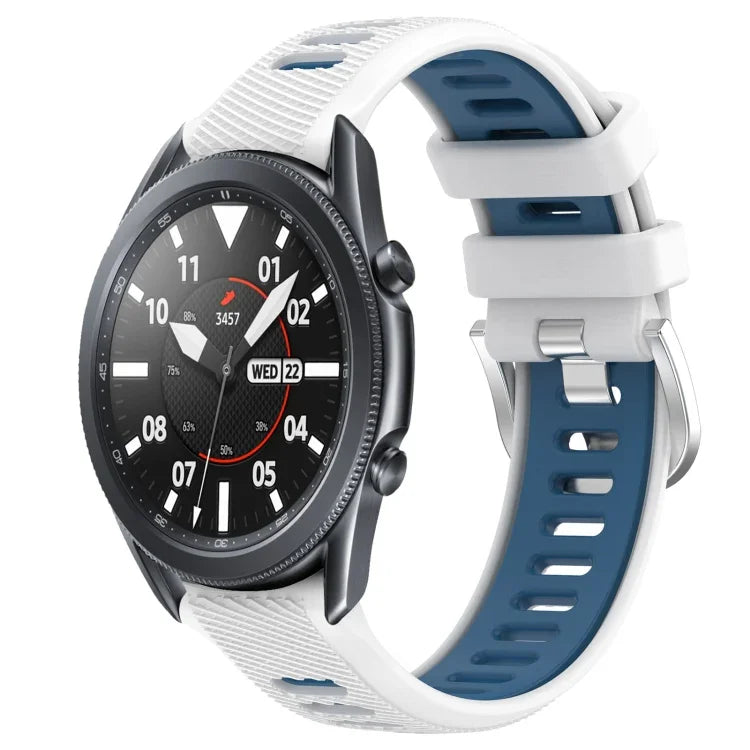 Dây đồng hồ silicone khóa thép thể thao hai màu 22mm, Dành cho Samsung Galaxy Watch3 45mm, Dành cho Samsung Galaxy Watch 46mm, Dành cho Samsung Gear S3 Classic, Dành cho Samsung Gear S3 Frontier