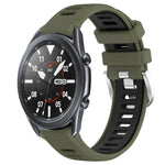 Dây đồng hồ silicone khóa thép thể thao hai màu 22mm, Dành cho Samsung Galaxy Watch3 45mm, Dành cho Samsung Galaxy Watch 46mm, Dành cho Samsung Gear S3 Classic, Dành cho Samsung Gear S3 Frontier