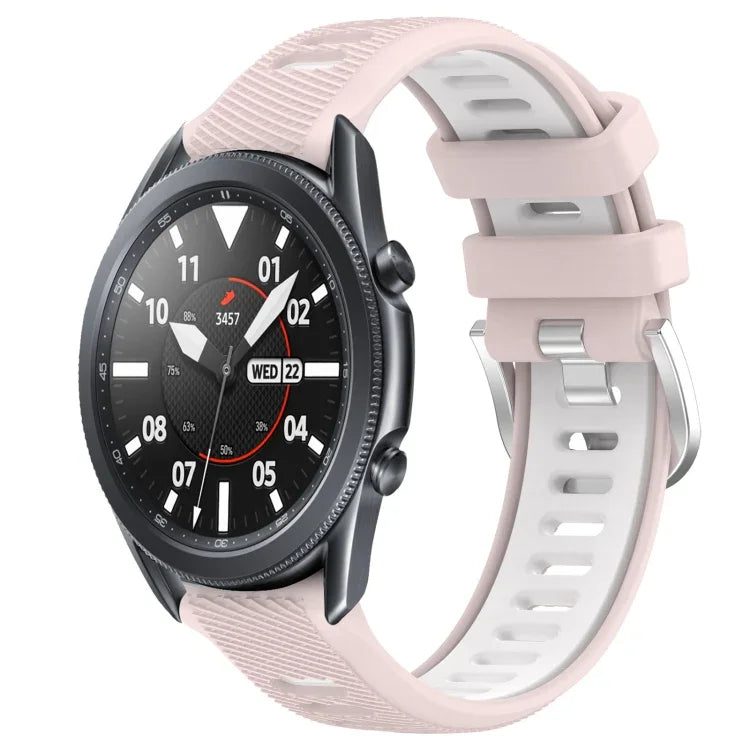 Dây đồng hồ silicone khóa thép thể thao hai màu 22mm, Dành cho Samsung Galaxy Watch3 45mm, Dành cho Samsung Galaxy Watch 46mm, Dành cho Samsung Gear S3 Classic, Dành cho Samsung Gear S3 Frontier