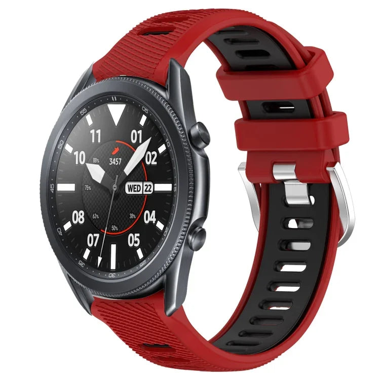 Dây đồng hồ silicone khóa thép thể thao hai màu 22mm, Dành cho Samsung Galaxy Watch3 45mm, Dành cho Samsung Galaxy Watch 46mm, Dành cho Samsung Gear S3 Classic, Dành cho Samsung Gear S3 Frontier
