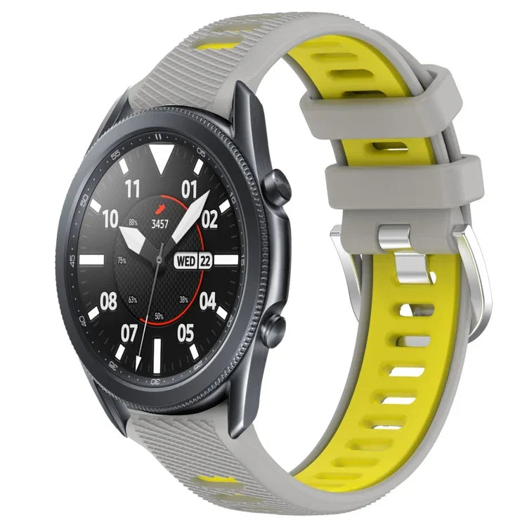 Dây đồng hồ silicone khóa thép thể thao hai màu 22mm, Dành cho Samsung Galaxy Watch3 45mm, Dành cho Samsung Galaxy Watch 46mm, Dành cho Samsung Gear S3 Classic, Dành cho Samsung Gear S3 Frontier