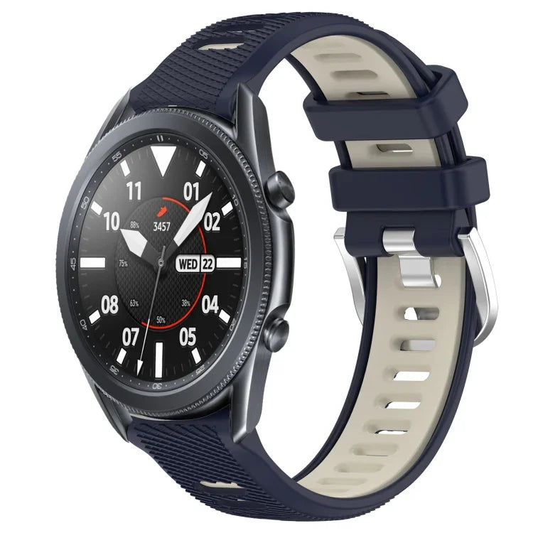 Dây đồng hồ silicone khóa thép thể thao hai màu 22mm, Dành cho Samsung Galaxy Watch3 45mm, Dành cho Samsung Galaxy Watch 46mm, Dành cho Samsung Gear S3 Classic, Dành cho Samsung Gear S3 Frontier