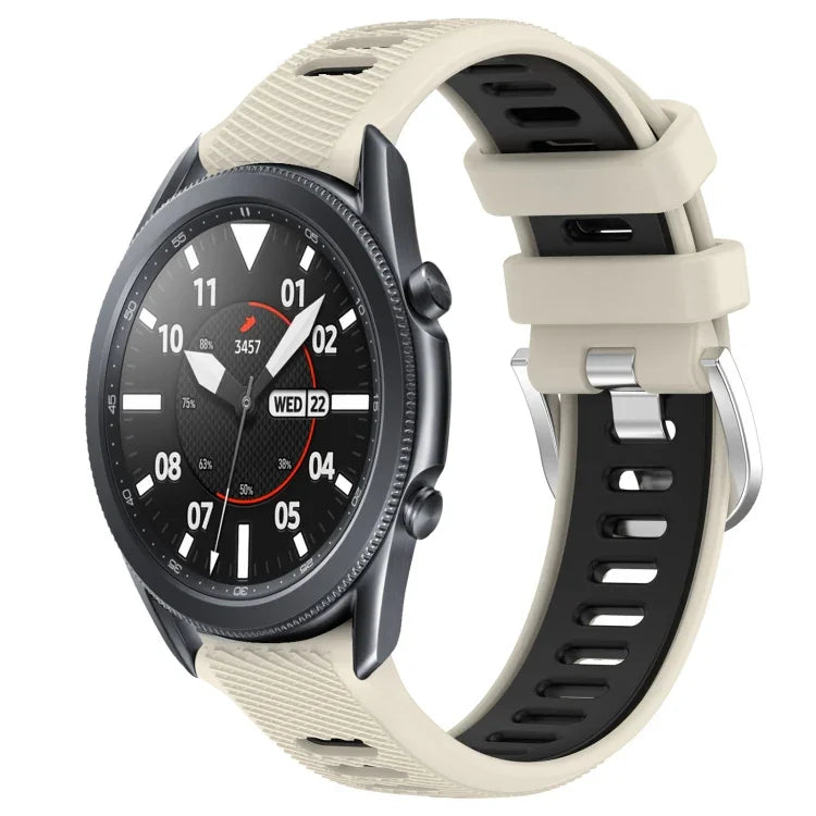 Dây đồng hồ silicone khóa thép thể thao hai màu 22mm, Dành cho Samsung Galaxy Watch3 45mm, Dành cho Samsung Galaxy Watch 46mm, Dành cho Samsung Gear S3 Classic, Dành cho Samsung Gear S3 Frontier