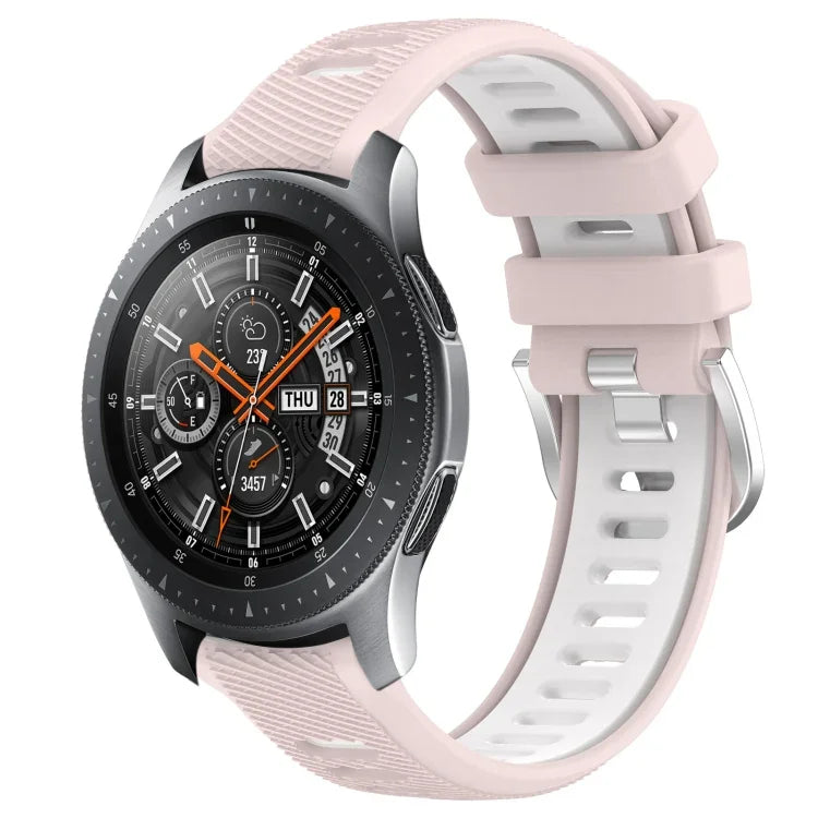 Dây đồng hồ silicone khóa thép thể thao hai màu 22mm, Dành cho Samsung Galaxy Watch3 45mm, Dành cho Samsung Galaxy Watch 46mm, Dành cho Samsung Gear S3 Classic, Dành cho Samsung Gear S3 Frontier