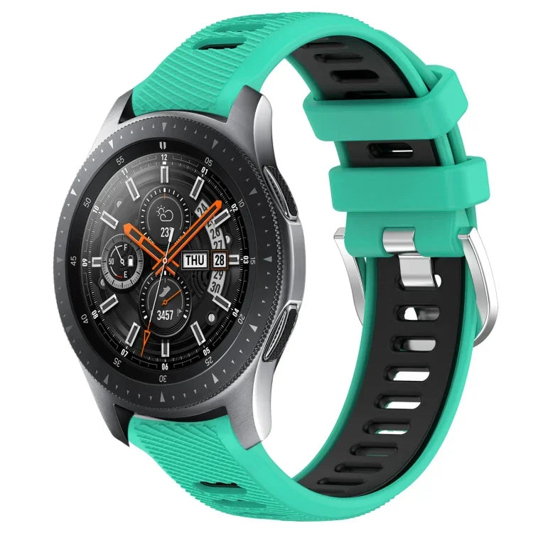 Dây đồng hồ silicone khóa thép thể thao hai màu 22mm, Dành cho Samsung Galaxy Watch3 45mm, Dành cho Samsung Galaxy Watch 46mm, Dành cho Samsung Gear S3 Classic, Dành cho Samsung Gear S3 Frontier