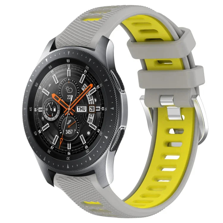 Dây đồng hồ silicone khóa thép thể thao hai màu 22mm, Dành cho Samsung Galaxy Watch3 45mm, Dành cho Samsung Galaxy Watch 46mm, Dành cho Samsung Gear S3 Classic, Dành cho Samsung Gear S3 Frontier