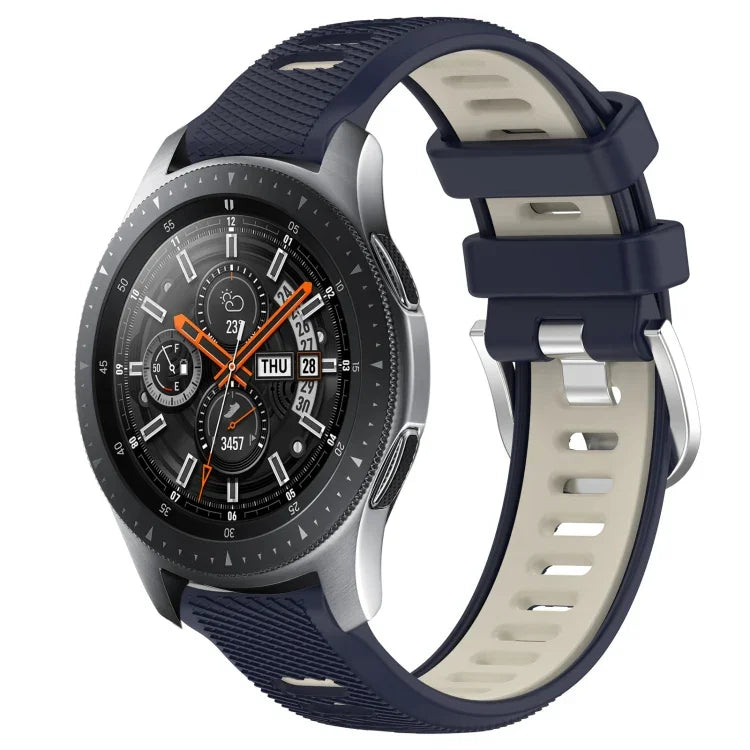 Dây đồng hồ silicone khóa thép thể thao hai màu 22mm, Dành cho Samsung Galaxy Watch3 45mm, Dành cho Samsung Galaxy Watch 46mm, Dành cho Samsung Gear S3 Classic, Dành cho Samsung Gear S3 Frontier
