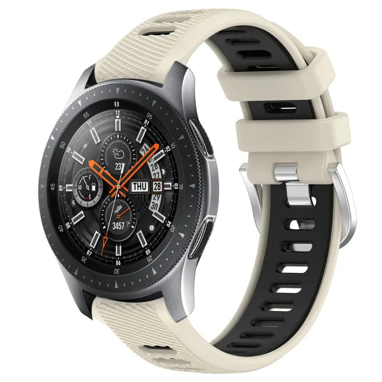 Dây đồng hồ silicone khóa thép thể thao hai màu 22mm, Dành cho Samsung Galaxy Watch3 45mm, Dành cho Samsung Galaxy Watch 46mm, Dành cho Samsung Gear S3 Classic, Dành cho Samsung Gear S3 Frontier