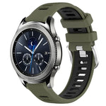 Dây đồng hồ silicone khóa thép thể thao hai màu 22mm, Dành cho Samsung Galaxy Watch3 45mm, Dành cho Samsung Galaxy Watch 46mm, Dành cho Samsung Gear S3 Classic, Dành cho Samsung Gear S3 Frontier