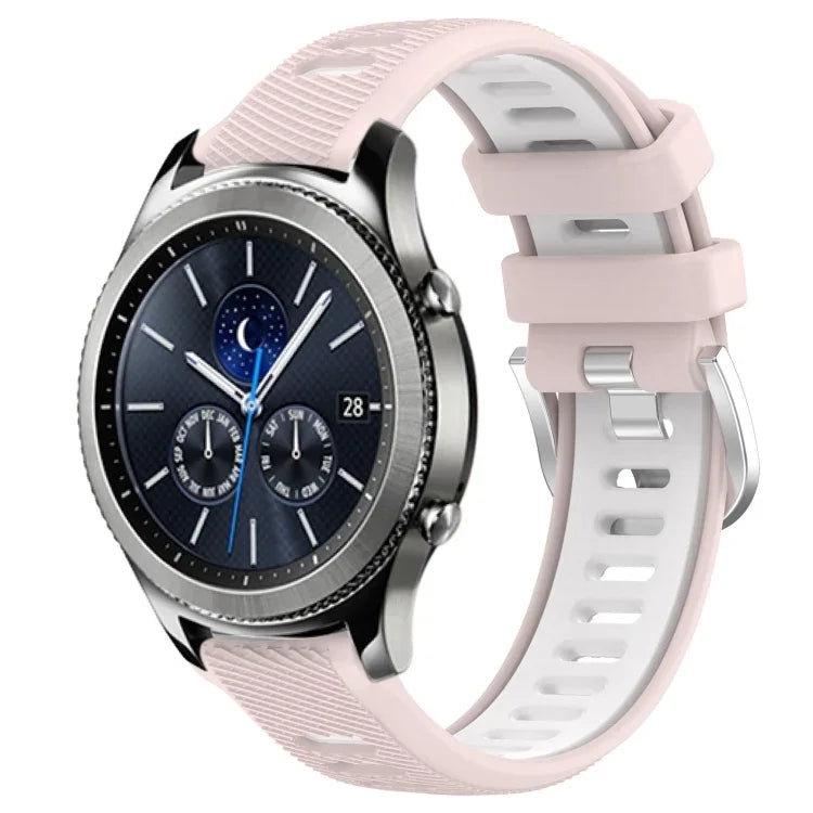 Dây đồng hồ silicone khóa thép thể thao hai màu 22mm, Dành cho Samsung Galaxy Watch3 45mm, Dành cho Samsung Galaxy Watch 46mm, Dành cho Samsung Gear S3 Classic, Dành cho Samsung Gear S3 Frontier