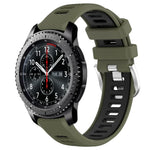Dây đồng hồ silicone khóa thép thể thao hai màu 22mm, Dành cho Samsung Galaxy Watch3 45mm, Dành cho Samsung Galaxy Watch 46mm, Dành cho Samsung Gear S3 Classic, Dành cho Samsung Gear S3 Frontier