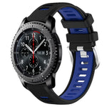 Dây đồng hồ silicone khóa thép thể thao hai màu 22mm, Dành cho Samsung Galaxy Watch3 45mm, Dành cho Samsung Galaxy Watch 46mm, Dành cho Samsung Gear S3 Classic, Dành cho Samsung Gear S3 Frontier