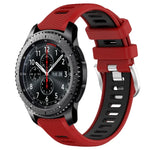 Dây đồng hồ silicone khóa thép thể thao hai màu 22mm, Dành cho Samsung Galaxy Watch3 45mm, Dành cho Samsung Galaxy Watch 46mm, Dành cho Samsung Gear S3 Classic, Dành cho Samsung Gear S3 Frontier