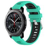 Dây đồng hồ silicone khóa thép thể thao hai màu 22mm, Dành cho Samsung Galaxy Watch3 45mm, Dành cho Samsung Galaxy Watch 46mm, Dành cho Samsung Gear S3 Classic, Dành cho Samsung Gear S3 Frontier