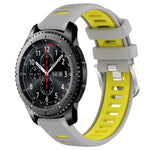 Dây đồng hồ silicone khóa thép thể thao hai màu 22mm, Dành cho Samsung Galaxy Watch3 45mm, Dành cho Samsung Galaxy Watch 46mm, Dành cho Samsung Gear S3 Classic, Dành cho Samsung Gear S3 Frontier