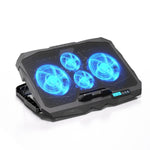 Đế tản nhiệt laptop chơi game hợp kim nhôm bốn quạt gập được có hiển thị tốc độ gió S18, S18