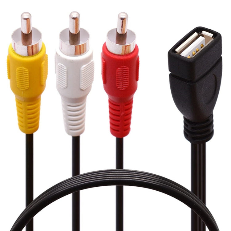 JUNSUNMAY Cáp chia âm thanh video USB cái sang 3 đầu RCA đực, 0,2m, 1,5m