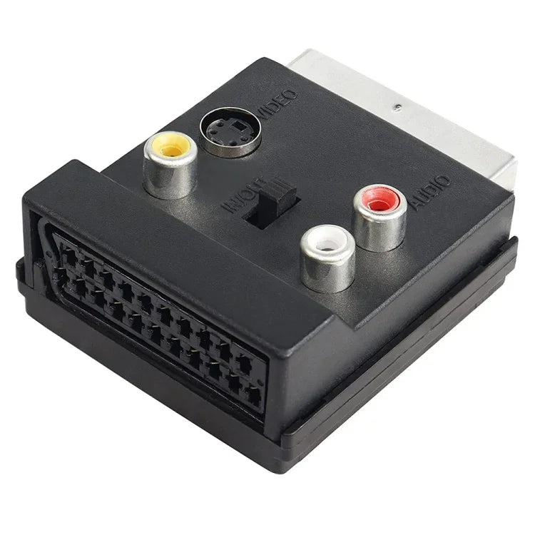 Bộ Chuyển Đổi JUNSUNMAY 21 Chân Scart Đầu Đực sang Đầu Cái S-Video 3 RCA Có Thể Chuyển Đổi Âm Thanh Vào Ra