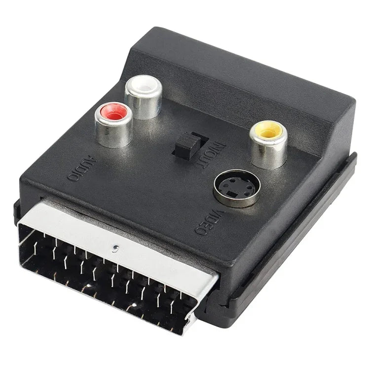Bộ Chuyển Đổi JUNSUNMAY 21 Chân Scart Đầu Đực sang Đầu Cái S-Video 3 RCA Có Thể Chuyển Đổi Âm Thanh Vào Ra