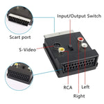 Bộ Chuyển Đổi JUNSUNMAY 21 Chân Scart Đầu Đực sang Đầu Cái S-Video 3 RCA Có Thể Chuyển Đổi Âm Thanh Vào Ra
