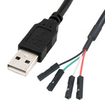 JUNSUNMAY Cáp mở rộng bộ chuyển đổi đầu cắm USB 2.0 A sang đầu cái 4 chân Dupont cho bo mạch chủ, chiều dài: 0,3m, USB đực, USB cái
