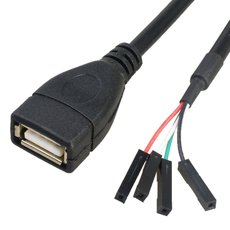 JUNSUNMAY Cáp mở rộng bộ chuyển đổi đầu cắm USB 2.0 A sang đầu cái 4 chân Dupont cho bo mạch chủ, chiều dài: 0,3m, USB đực, USB cái