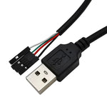 JUNSUNMAY Cáp mở rộng bộ chuyển đổi đầu cắm USB 2.0 A sang đầu cái 4 chân Dupont cho bo mạch chủ, chiều dài: 0,3m, USB đực, USB cái