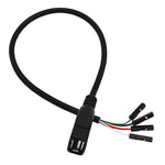 JUNSUNMAY Cáp mở rộng bộ chuyển đổi đầu cắm USB 2.0 A sang đầu cái 4 chân Dupont cho bo mạch chủ, chiều dài: 0,3m, USB đực, USB cái