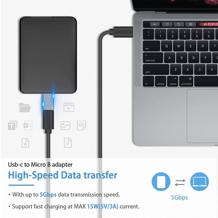 JUNSUNMAY Bộ chuyển đổi USB-C / Type-C cái sang USB 3.0 Micro B đực, 1 cái, 2 cái