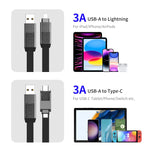 ENKAY ENK-CB134 Cáp sạc nhanh dữ liệu từ USB-A / Type-C sang 8 Pin / Type-C bện nylon 4 trong 1 60W có nam châm, dài 0,15m, 1,2m
