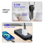 ENKAY ENK-CB134 Cáp sạc nhanh dữ liệu từ USB-A / Type-C sang 8 Pin / Type-C bện nylon 4 trong 1 60W có nam châm, dài 0,15m, 1,2m