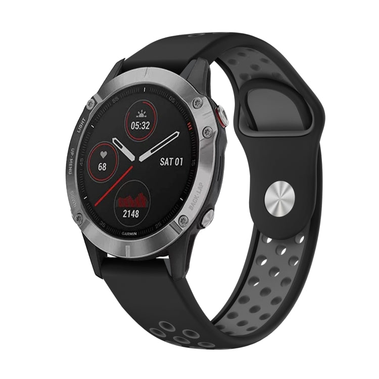 22mm Sports Breathable Silicone Watch Band, For Garmin Fenix 6 GPS, For Garmin Fenix 6 Pro GPS, For Garmin Fenix 6 Sapphire GPS, For Garmin Fenix 5