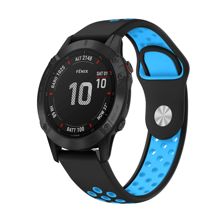 22mm Sports Breathable Silicone Watch Band, For Garmin Fenix 6 GPS, For Garmin Fenix 6 Pro GPS, For Garmin Fenix 6 Sapphire GPS, For Garmin Fenix 5