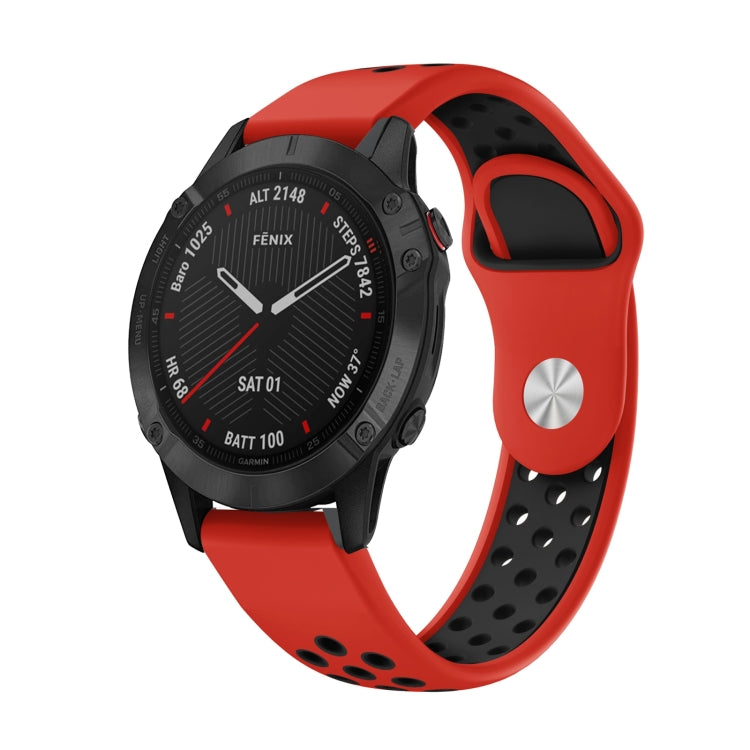 22mm Sports Breathable Silicone Watch Band, For Garmin Fenix 6 GPS, For Garmin Fenix 6 Pro GPS, For Garmin Fenix 6 Sapphire GPS, For Garmin Fenix 5