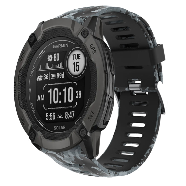 26mm Camouflage Printed Silicone Watch Band, For Garmin Instinct 2X Solar, For Garmin D2 Delta PX, For Garmin Tactix 7 Pro, For Garmin Tactix 7, For Garmin Fenix 7X, For Garmin Fenix 7X Solar, For Garmin Tactix Delta, For Garmin Enduro 2