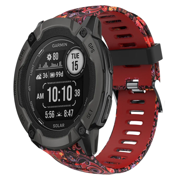 26mm Camouflage Printed Silicone Watch Band, For Garmin Instinct 2X Solar, For Garmin D2 Delta PX, For Garmin Tactix 7 Pro, For Garmin Tactix 7, For Garmin Fenix 7X, For Garmin Fenix 7X Solar, For Garmin Tactix Delta, For Garmin Enduro 2