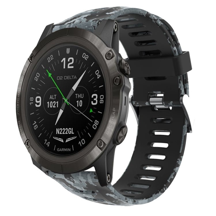 26mm Camouflage Printed Silicone Watch Band, For Garmin Instinct 2X Solar, For Garmin D2 Delta PX, For Garmin Tactix 7 Pro, For Garmin Tactix 7, For Garmin Fenix 7X, For Garmin Fenix 7X Solar, For Garmin Tactix Delta, For Garmin Enduro 2
