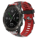 26mm Camouflage Printed Silicone Watch Band, For Garmin Instinct 2X Solar, For Garmin D2 Delta PX, For Garmin Tactix 7 Pro, For Garmin Tactix 7, For Garmin Fenix 7X, For Garmin Fenix 7X Solar, For Garmin Tactix Delta, For Garmin Enduro 2