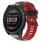 26mm Camouflage Printed Silicone Watch Band, For Garmin Instinct 2X Solar, For Garmin D2 Delta PX, For Garmin Tactix 7 Pro, For Garmin Tactix 7, For Garmin Fenix 7X, For Garmin Fenix 7X Solar, For Garmin Tactix Delta, For Garmin Enduro 2